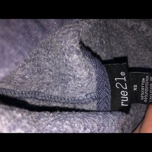 Rue 21 Blueish grey Hoodie with saying on back